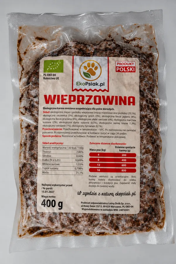 Opakowanie EkoPsiak – Wieprzowina, 400 g
