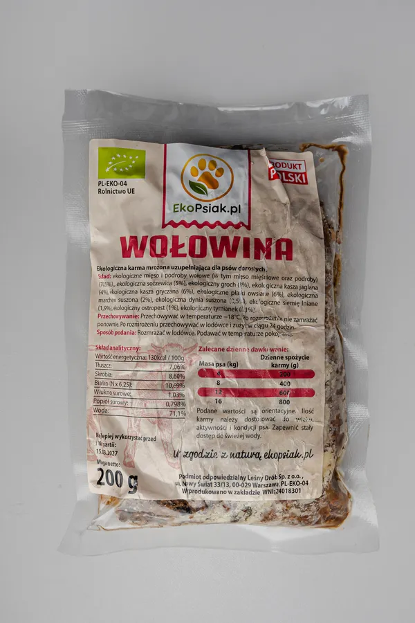 Opakowanie EkoPsiak – Wołowina, 200 g